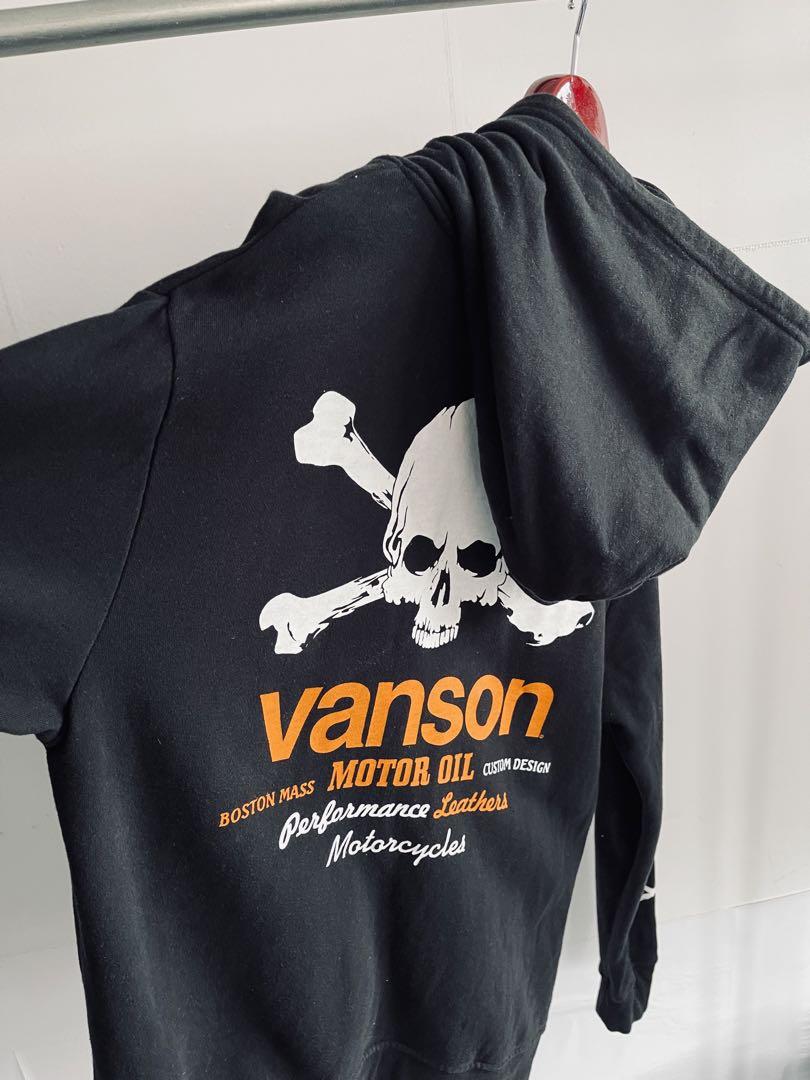 VANSON バンソン　スウェットジップパーカー　スカル　ドクロ　クロスボーンL