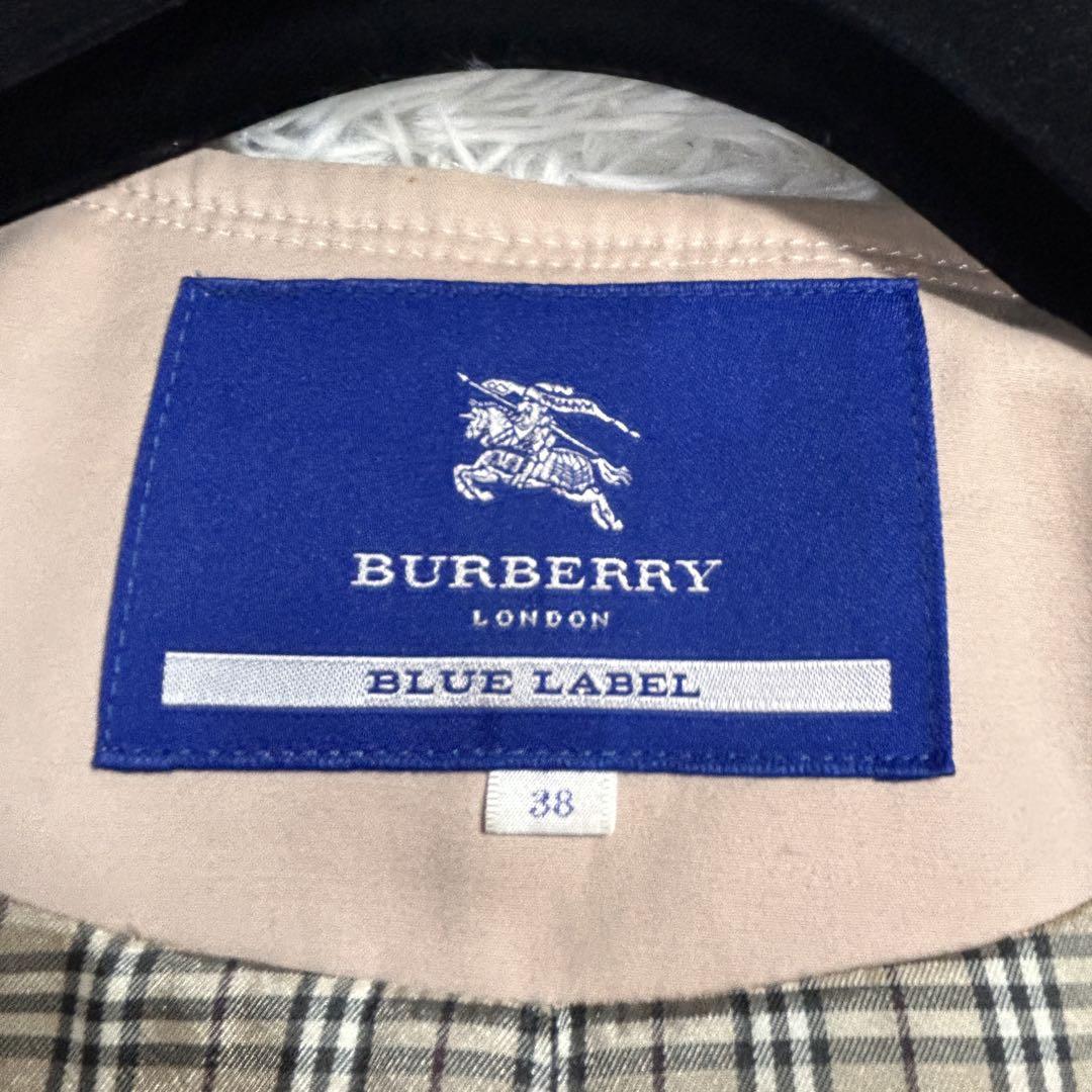 希少✨Burberry ノーカラー コートベージュ ノバチェック ロゴボタン
