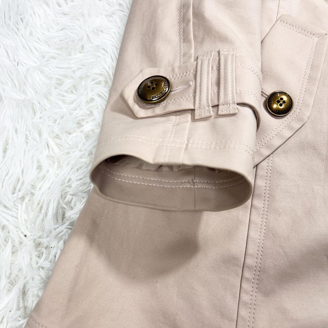 希少✨Burberry ノーカラー コートベージュ ノバチェック ロゴボタン