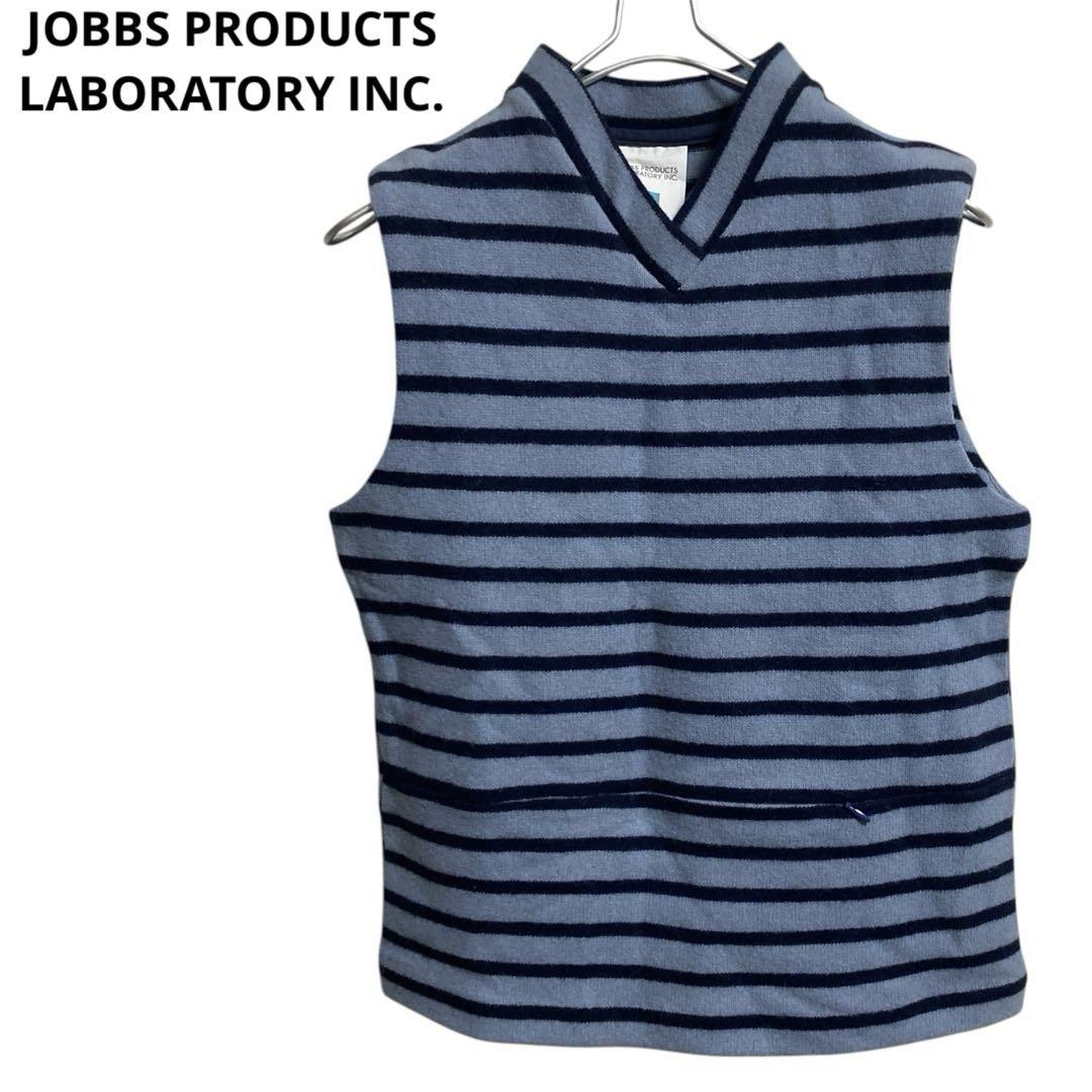 JOBBS ノースリーブ　ニット　ボーダー　Vネック