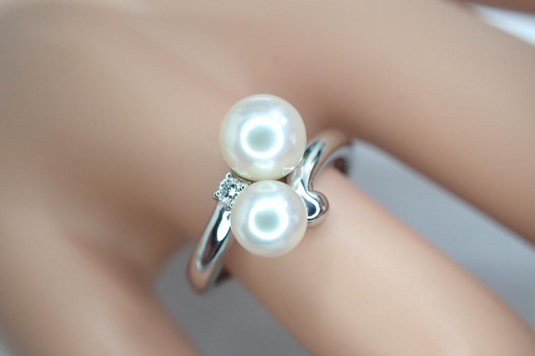 16/美品 田崎真珠 タサキ Pt900 パール約5.1-6.0㎜ リング 指輪
