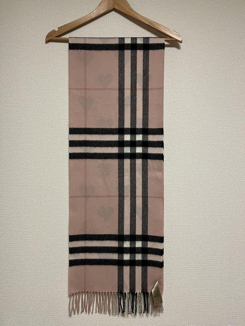 BURBERRY　バーバリー　マフラー　カシミア100％　ハートブラック　美品