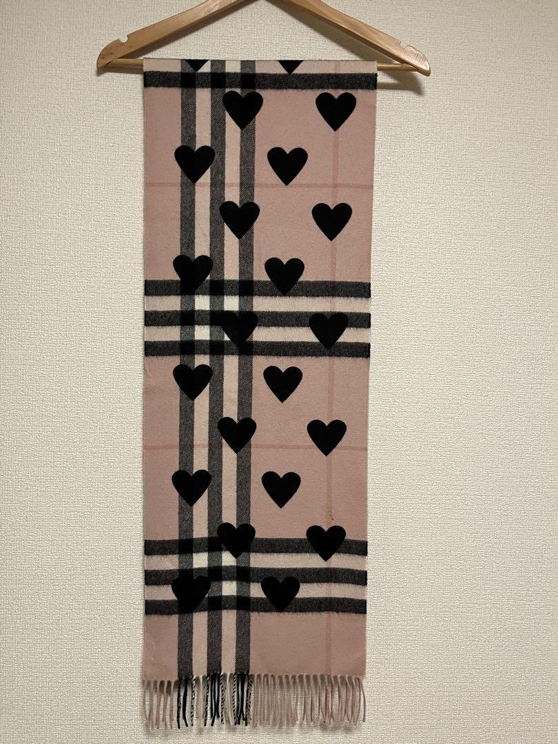 BURBERRY　バーバリー　マフラー　カシミア100％　ハートブラック　美品