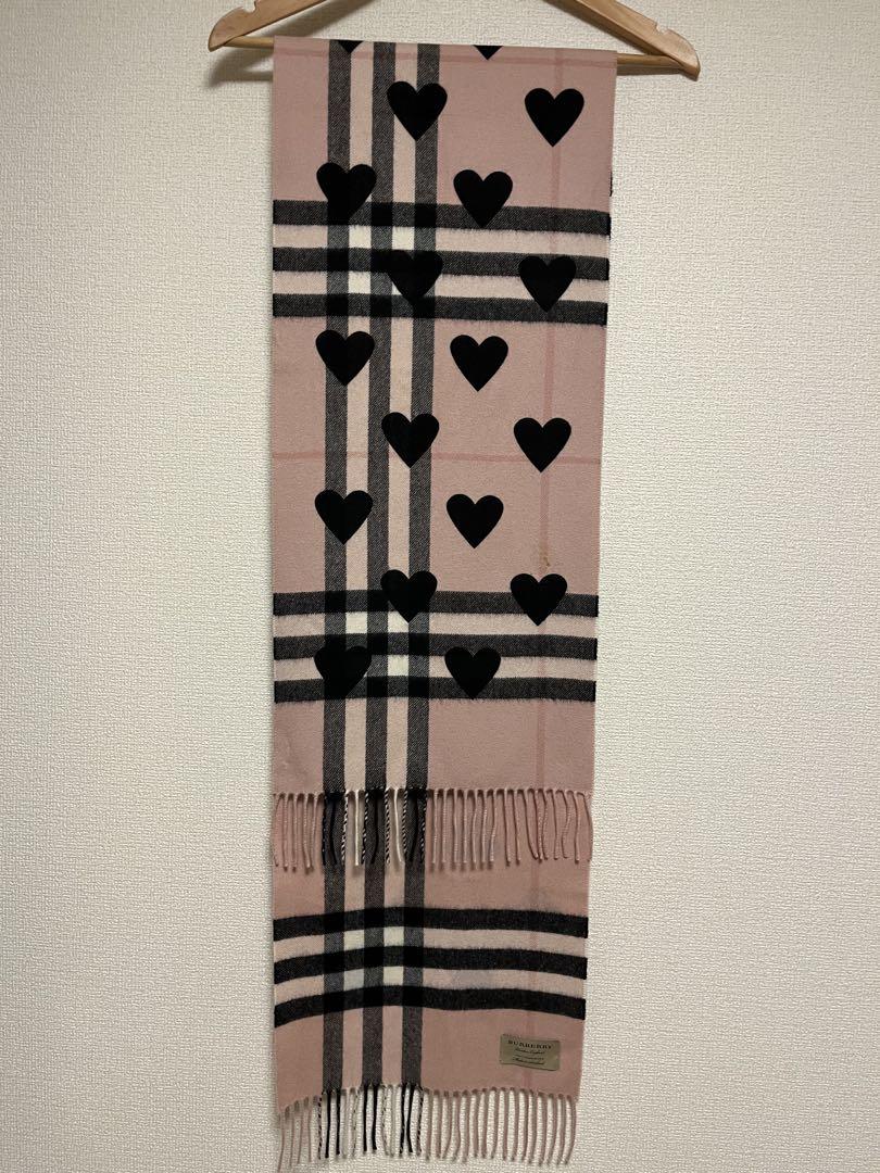 BURBERRY　バーバリー　マフラー　カシミア100％　ハートブラック　美品