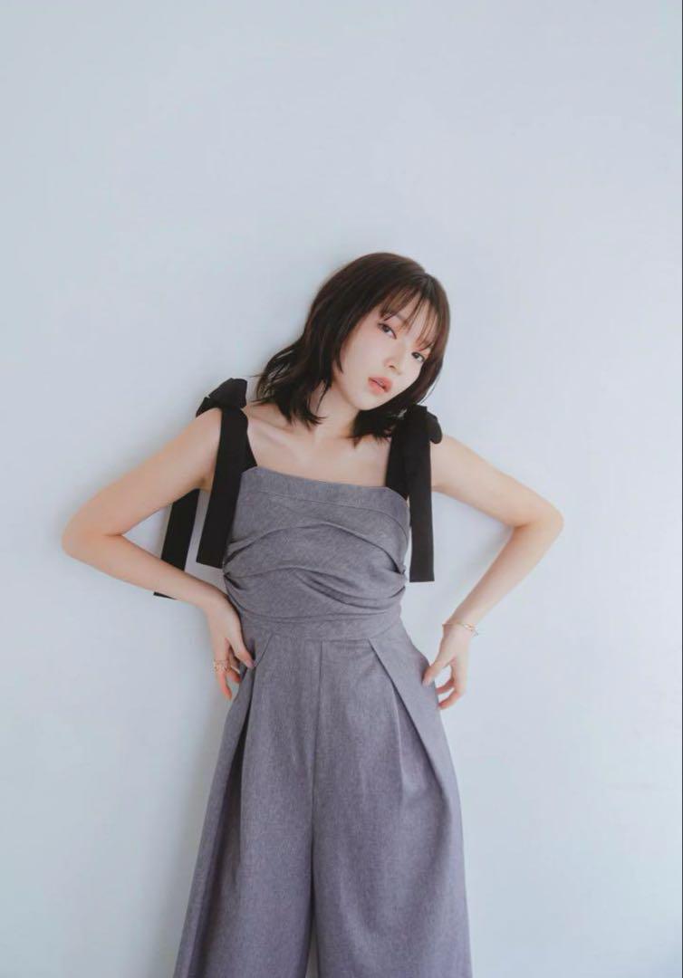 andequal】ribbon shoulder combinaison - メルカリ