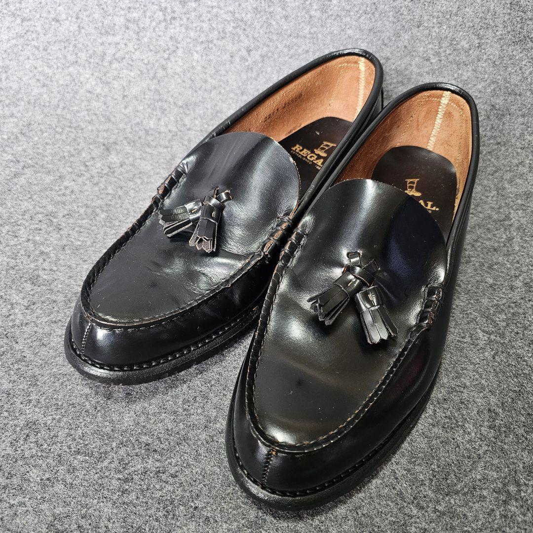 【REGALリーガル】2253本革オールレザー タッセルローファー 26.5黒