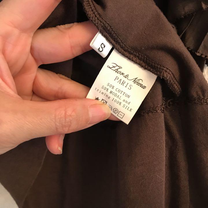 Zhor&Nema ブラウン フリルTシャツ レディース