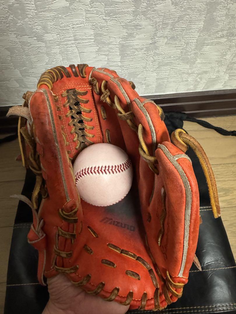MizunoPro 硬式内野用グローブ　オレンジ　収納袋付き