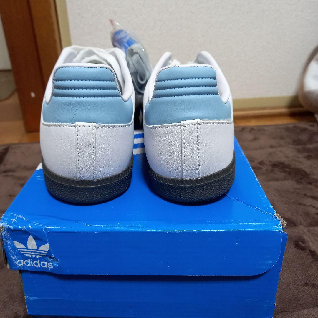 adidas Samba ホワイト/ブルー 26,5 cm