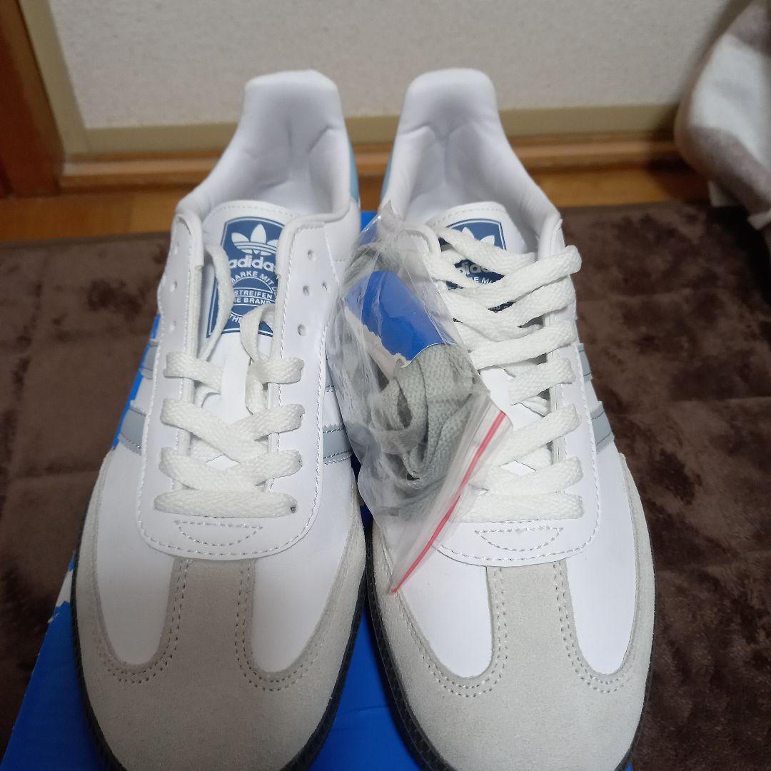 adidas Samba ホワイト/ブルー 26,5 cm
