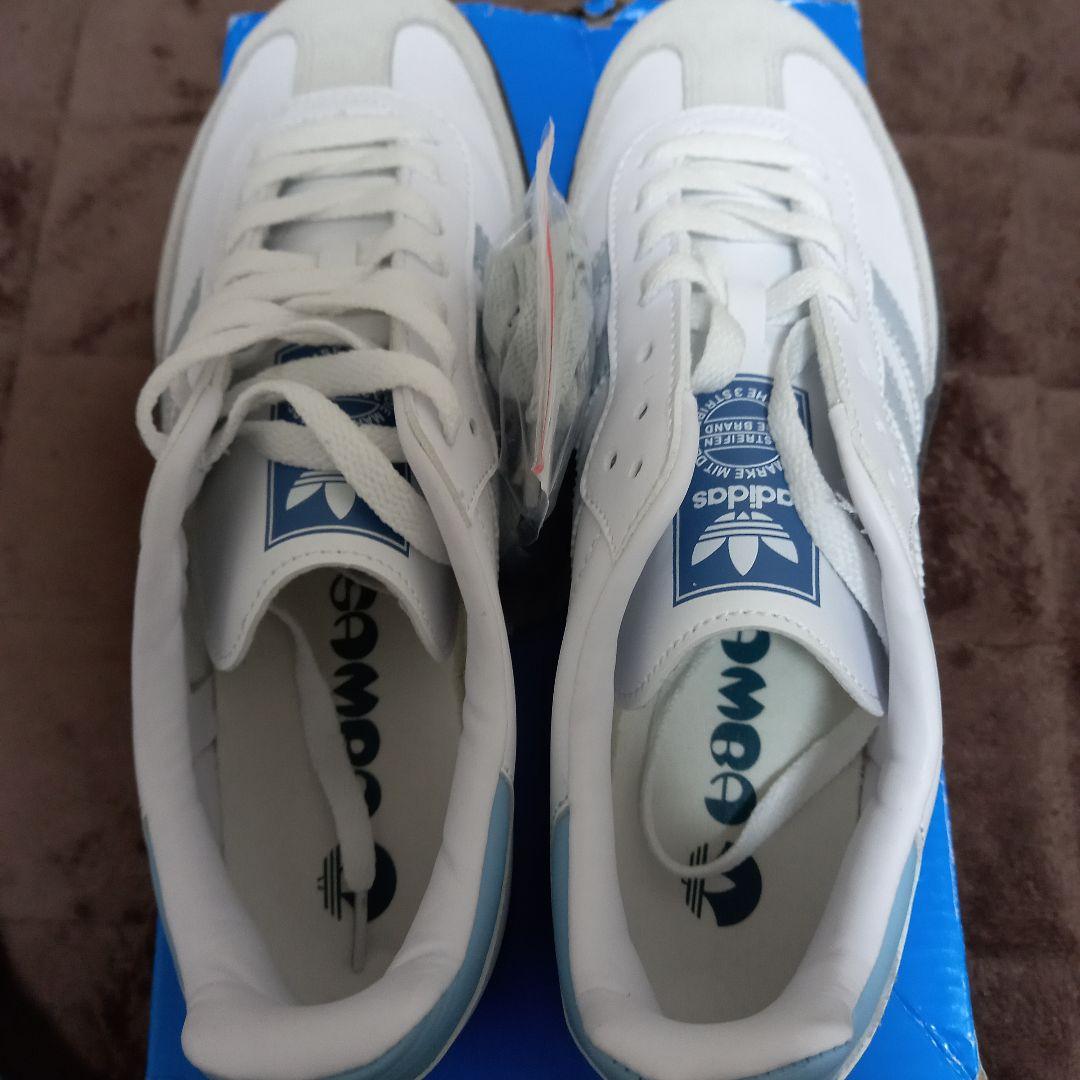 adidas Samba ホワイト/ブルー 26,5 cm