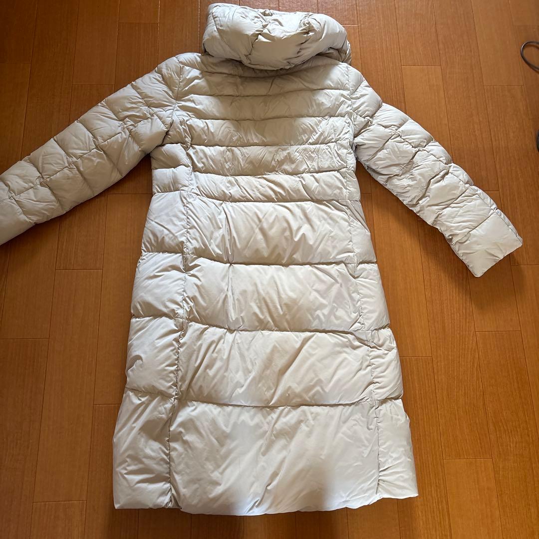 ホワイト フード付き ロングコート Lサイズ