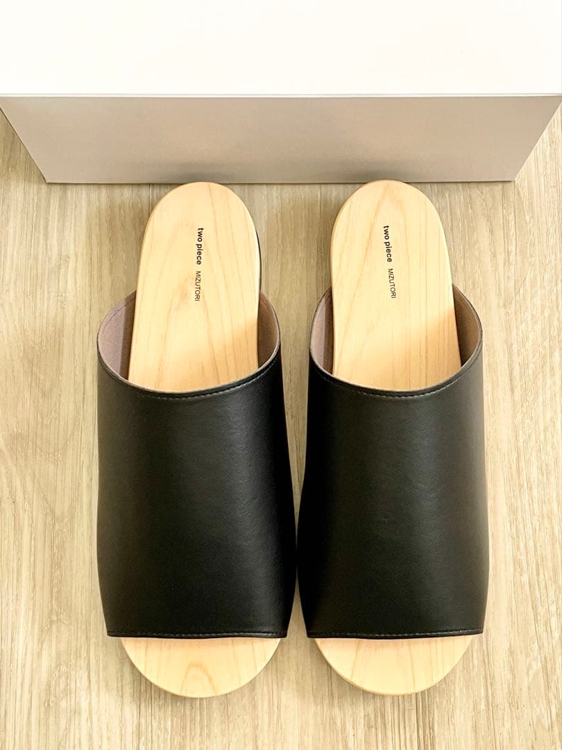 水鳥 mizutori 下駄 two piece トンネル 黒 Lサイズ