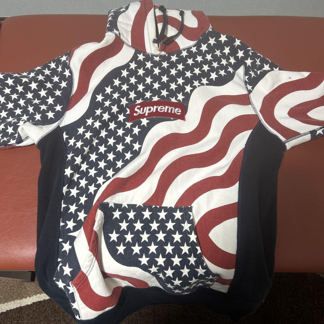 Supreme アメリカ国旗デザイン パーカー
