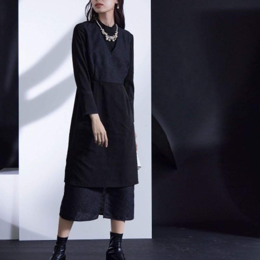ワンピース Callarus Switching Jacquard Onepiece M