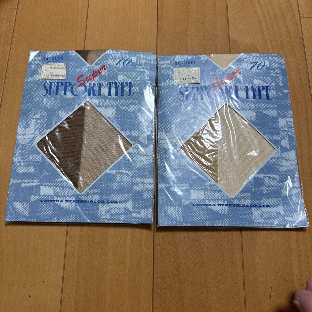 新品未開封ユニチカバークシャースーパーサポートパンスト70デニール中圧タイプ