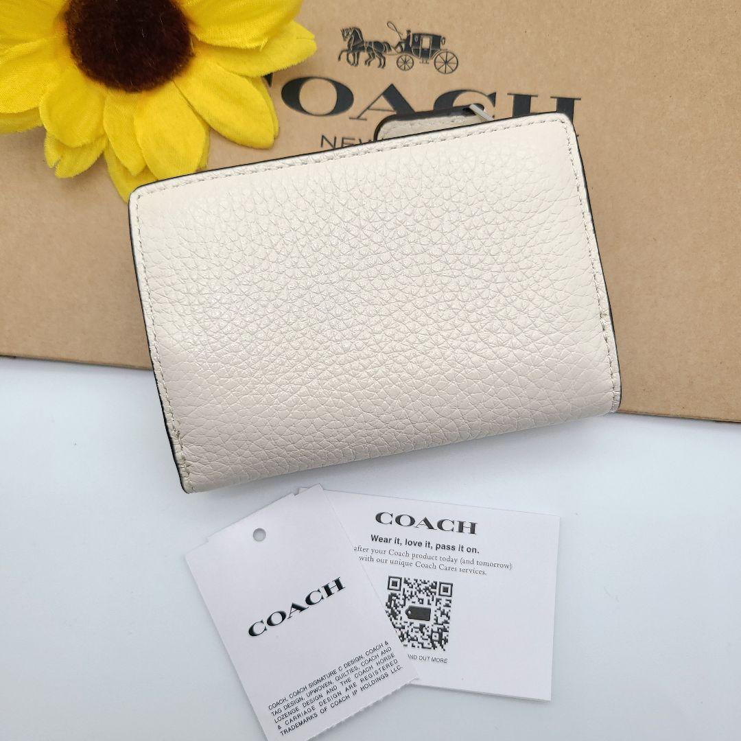 【GINGER掲載商品】 折り財布 COACH 新品 レディース お札入れ 小銭入れ 新作 チョーク 小物