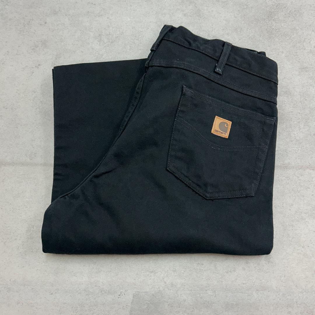 Carhartt　カーハート　ワークパンツ　ワイド　極太　古着　ブラック　W38