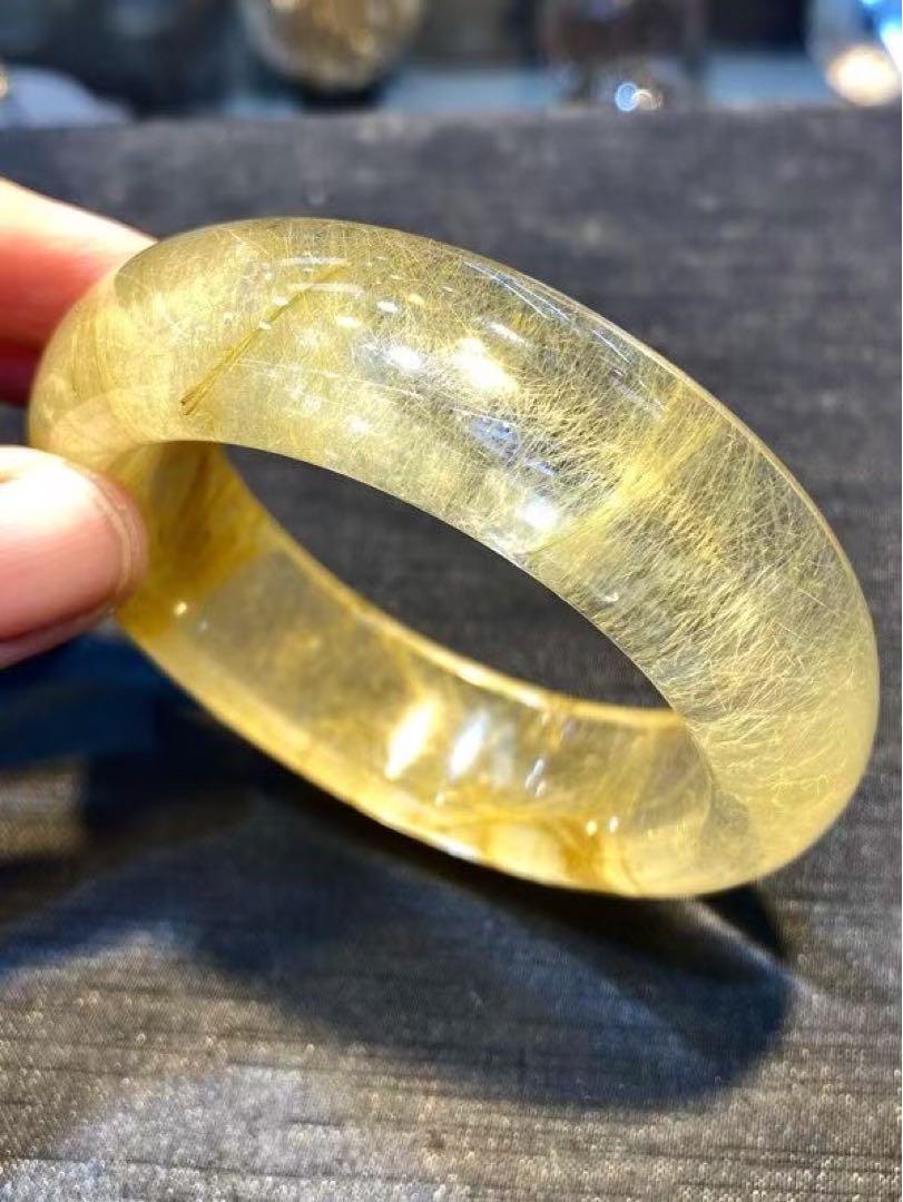 ⭐︎【天然】ゴールド タイチンルチルクォーツ バングル 57.5mm