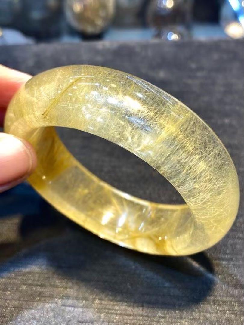⭐︎【天然】ゴールド タイチンルチルクォーツ バングル 57.5mm