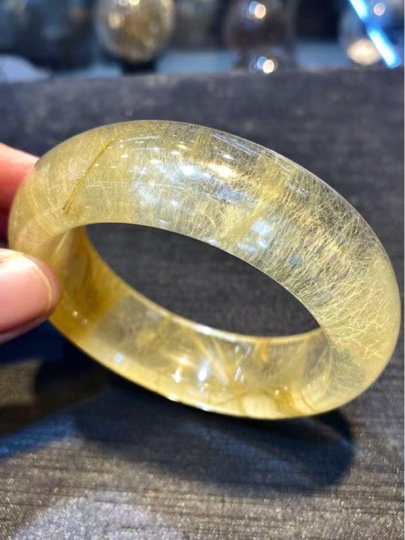 ⭐︎【天然】ゴールド タイチンルチルクォーツ バングル 57.5mm