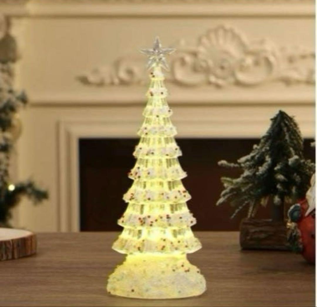 クリスマスツリー LEDライト内蔵 電池式 卓上 25.5*9cm 即発送