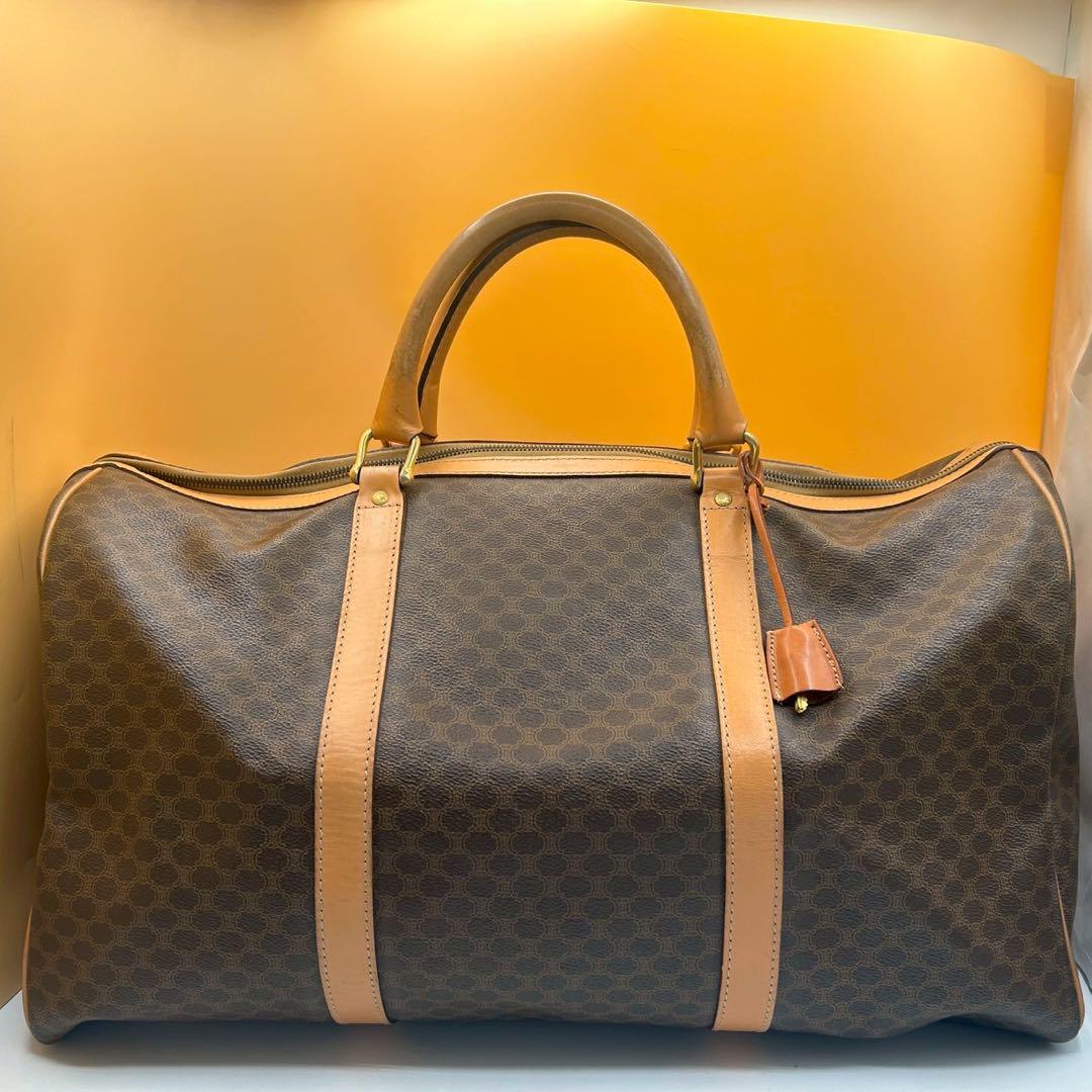 【美品】CELINE セリーヌ ボストンバッグ マカダム柄 ヴィンテージ 大容量