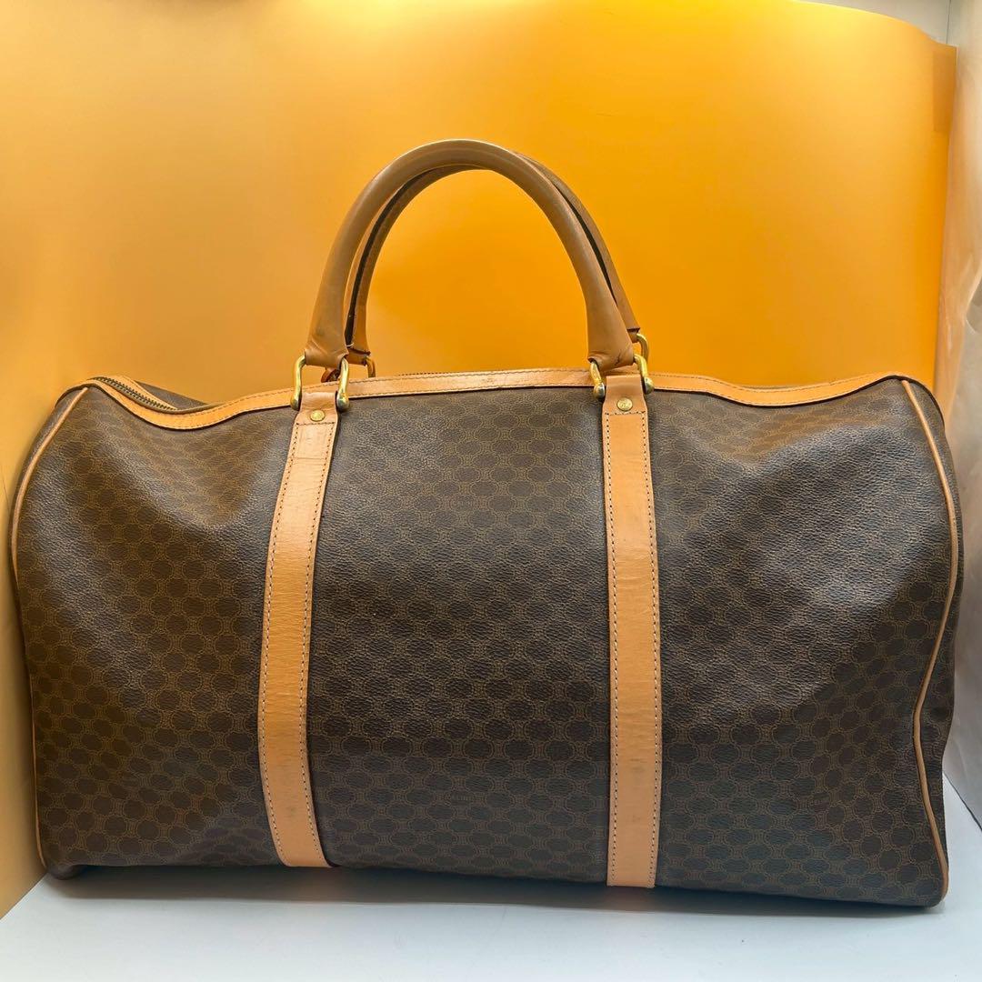 【美品】CELINE セリーヌ ボストンバッグ マカダム柄 ヴィンテージ 大容量