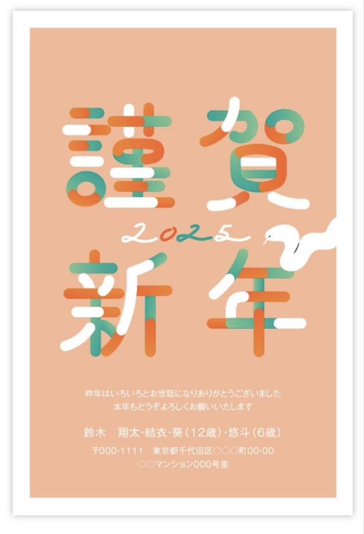 snow♡　2025 年賀状　印刷