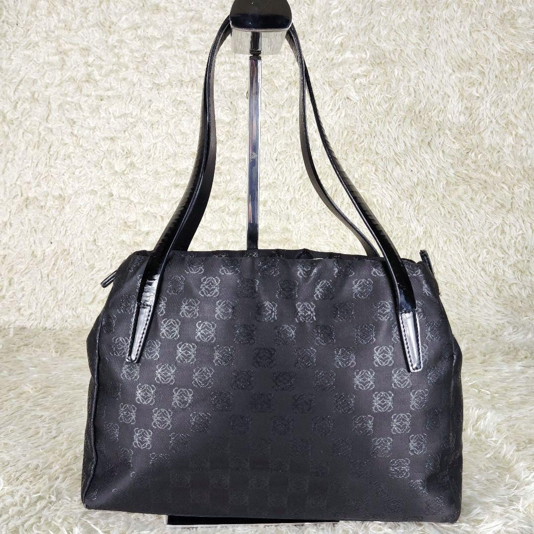 【超お買い得！】 美品✨ロエベ アナグラム 総柄 トートバッグ ブラック 巾着 バッグ