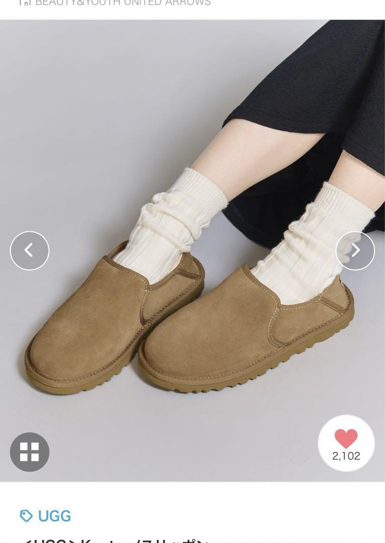 UGG 23 レディース　新品　スリッポン　ブーツ　ムートンブーツ カーキ　アグ