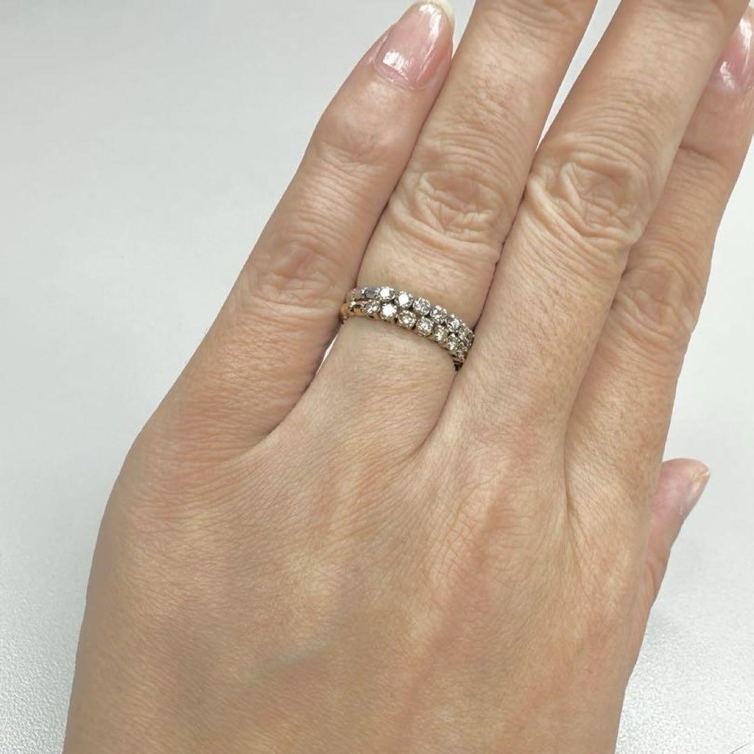 新品❗️伸び縮みする K18YG ダイヤストレッチリング 9号〜フリーサイズ✨