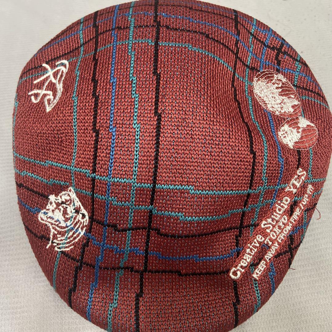 KANGOL チェック柄 ベレー帽 Mサイズ