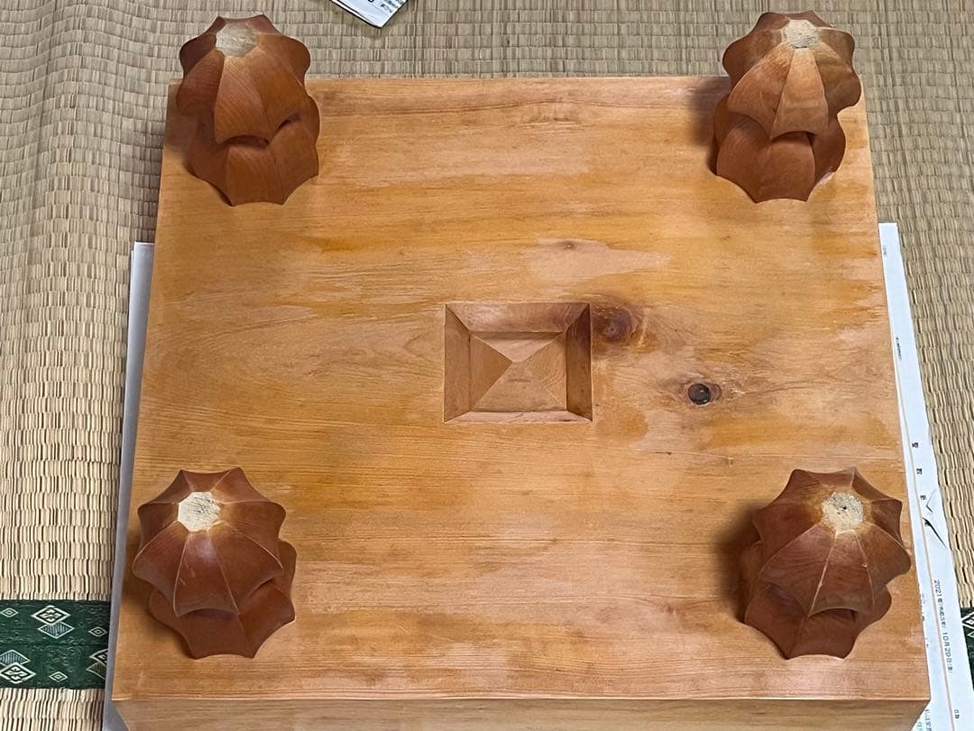 木製 19路 囲碁盤 丸脚 木製 19路 囲碁盤 丸脚