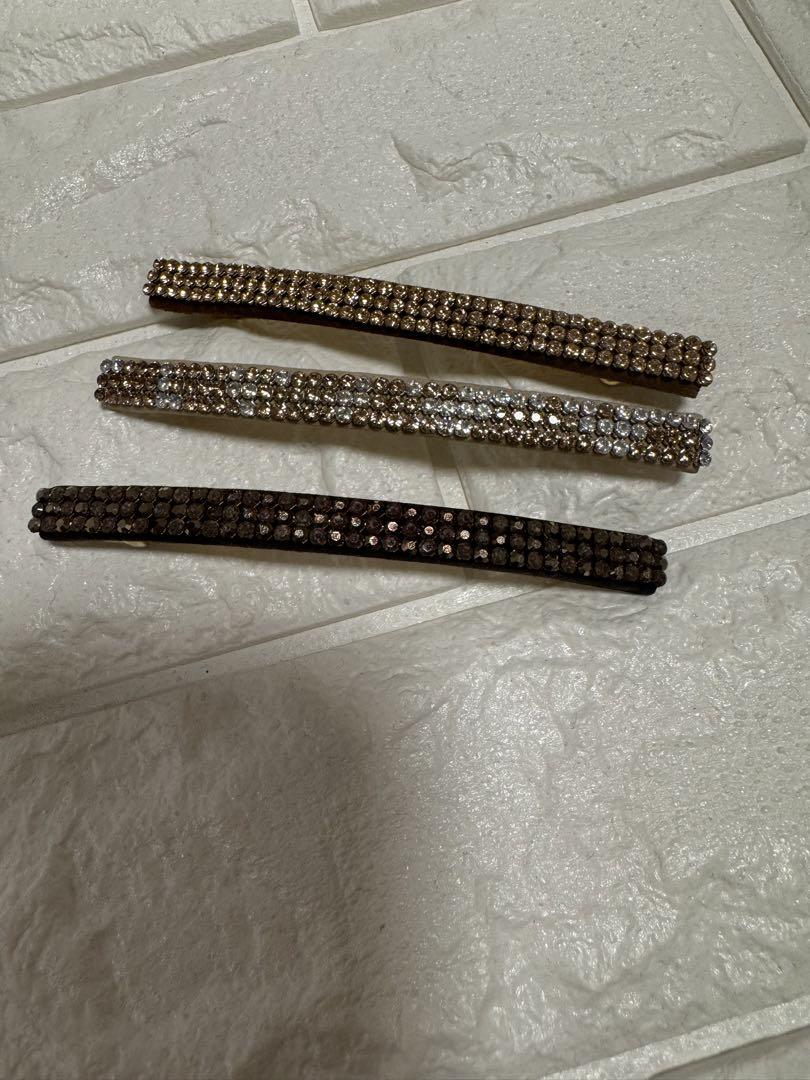 acca   ストーン付きヘアクリップ 3個セット