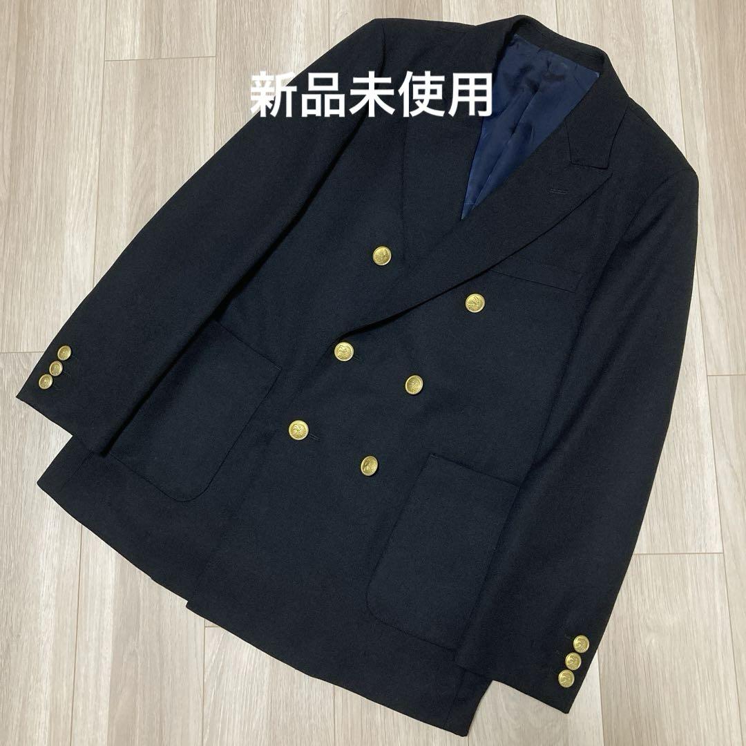 新品未使用品 KONNO ダブルネイビーブレザー ウール紺ブレ