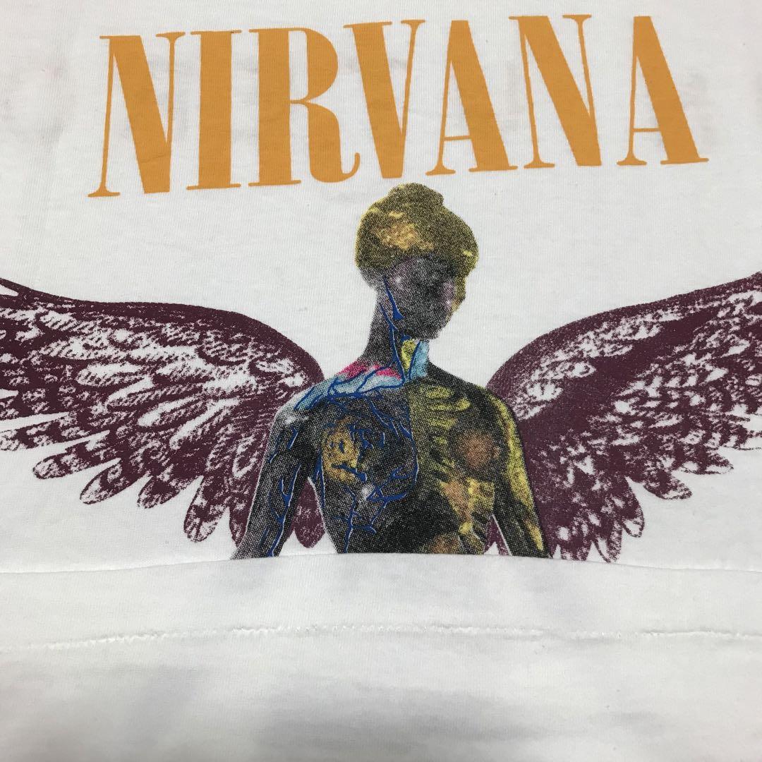 NIRVANA ニルバーナ INUTERO 青ハネ T XL 1993 USA Vtg Nirvana In Utero T shirt 1990's 1993 USA Thrashed Paper