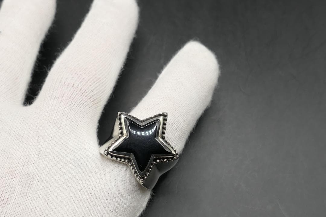 新品　未使用　19号　291295　HOMME　スター　リング　オニキス　指輪