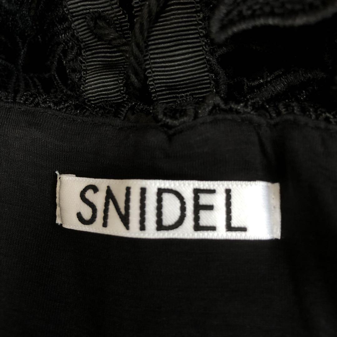 新品タグ付 SNIDEL レースロンパース 総レース パンツ 黒 1