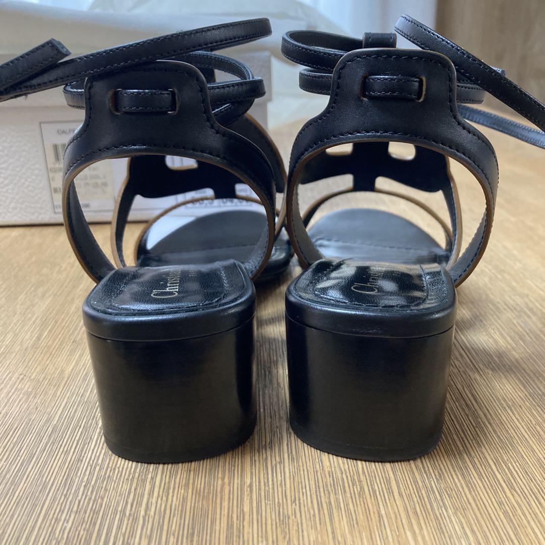 美品☆Dior ブラック レザーサンダル 36.5