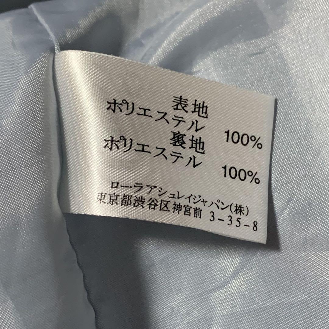 ローラアシュレイ 花柄 ワンピース フレンチスリーブ ブルー