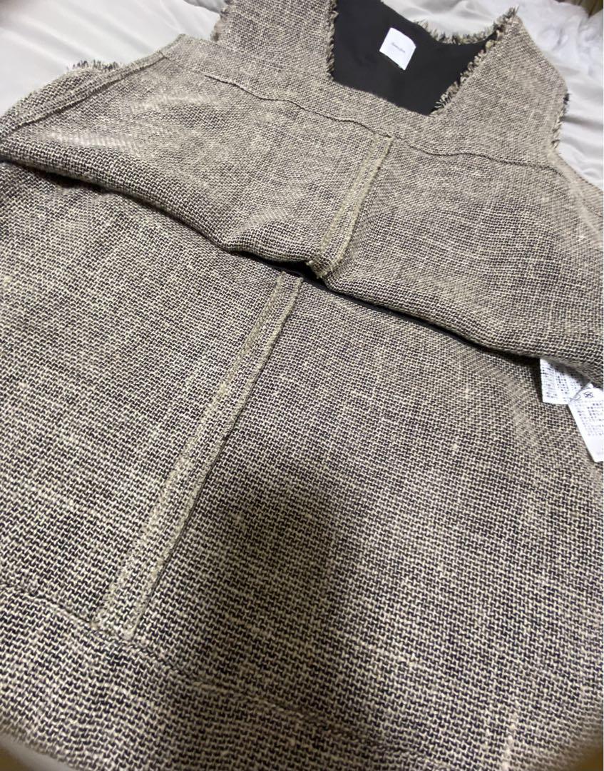Spick &Span スピックアンドスパン　リネンツイードベスト ブラック