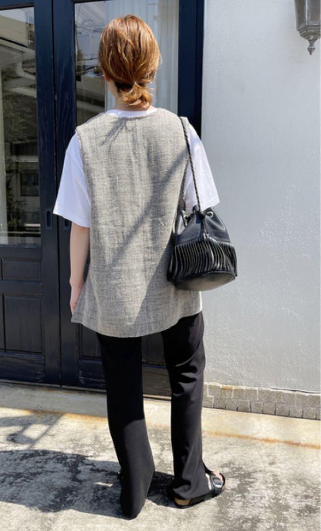 Spick &Span スピックアンドスパン　リネンツイードベスト ブラック