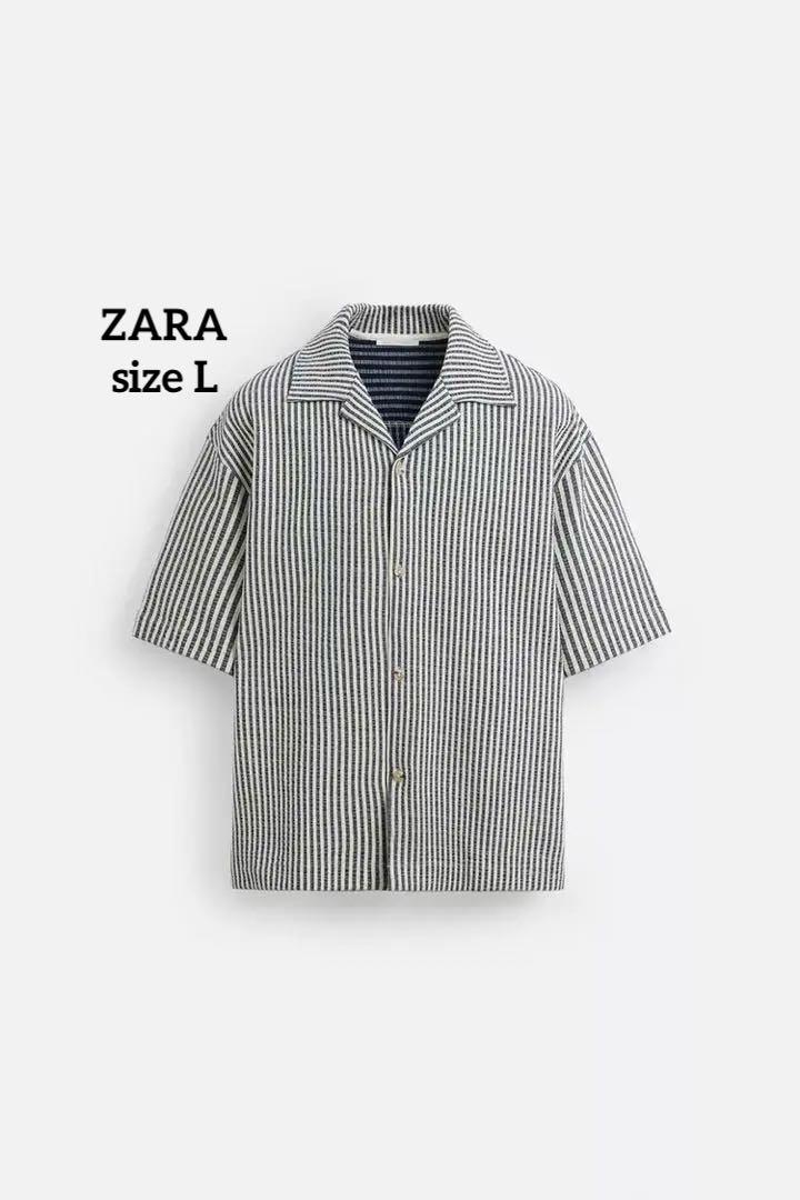 ZARA シアサッカー地リラックスフィットシャツ