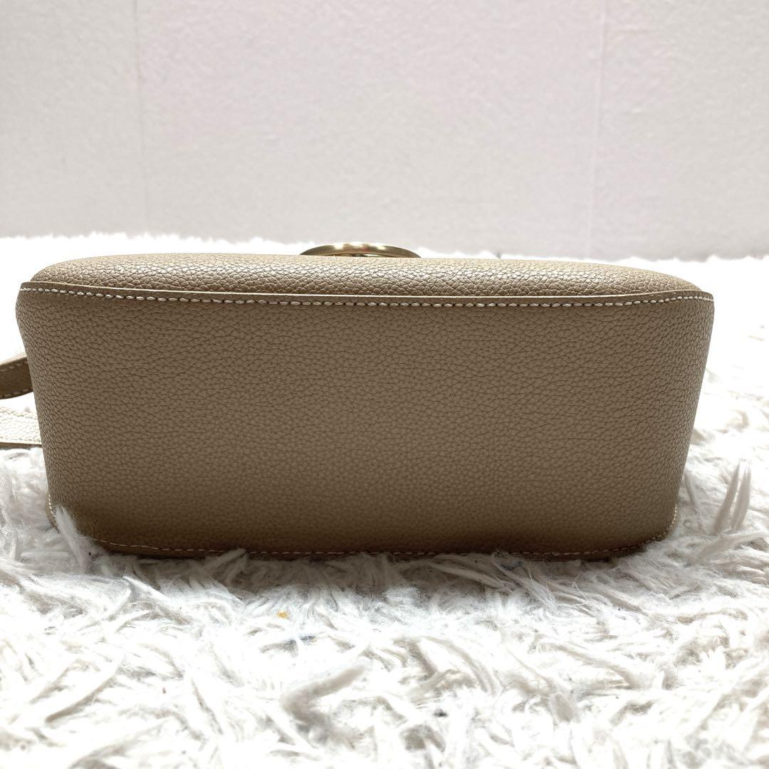 極美品 アニエスベー ショルダーバッグ 2way レザー ベージュ