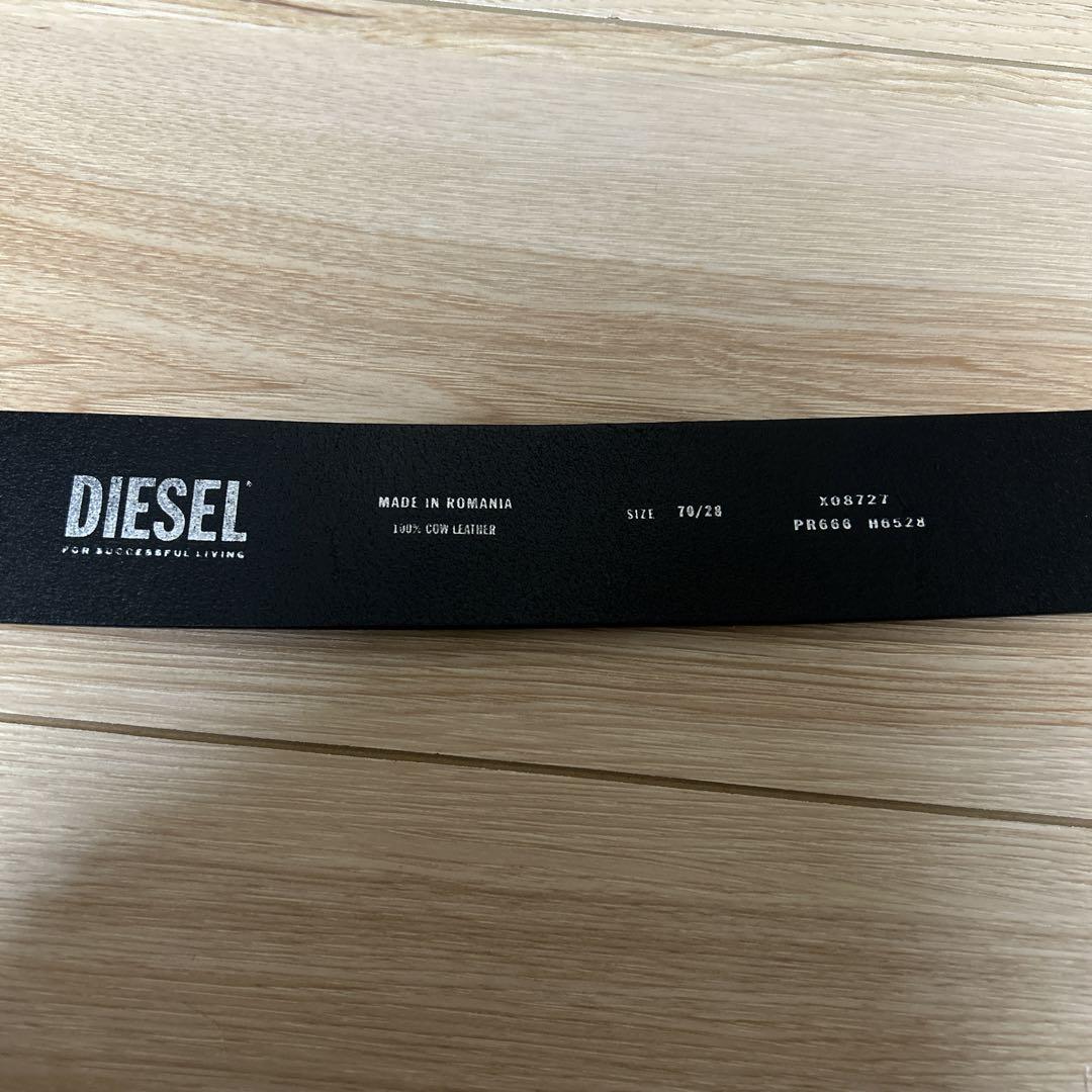 DIESEL ブラックレザーベルト 70/28