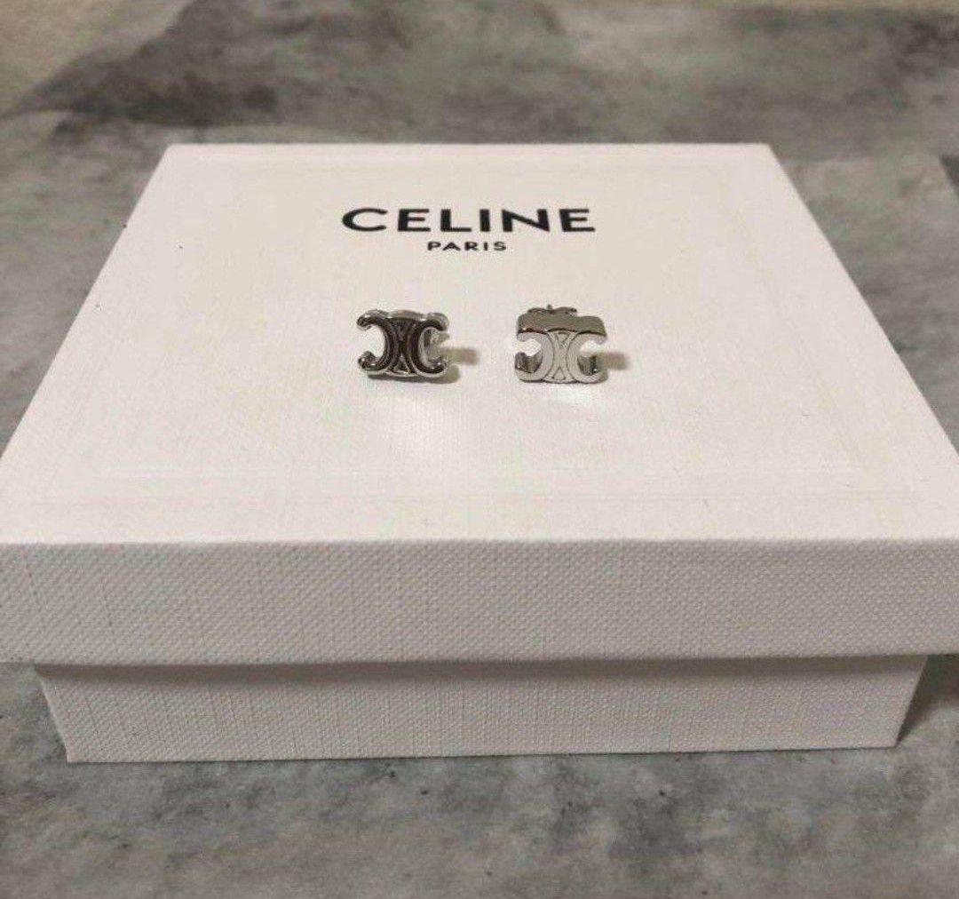 刻印あり✬　セリーヌ　トリオンフ　ピアス　CELINE　SILVER CELINE】 セリーヌ トリオンフ ピアス SILVER 刻印あり - メルカリ
