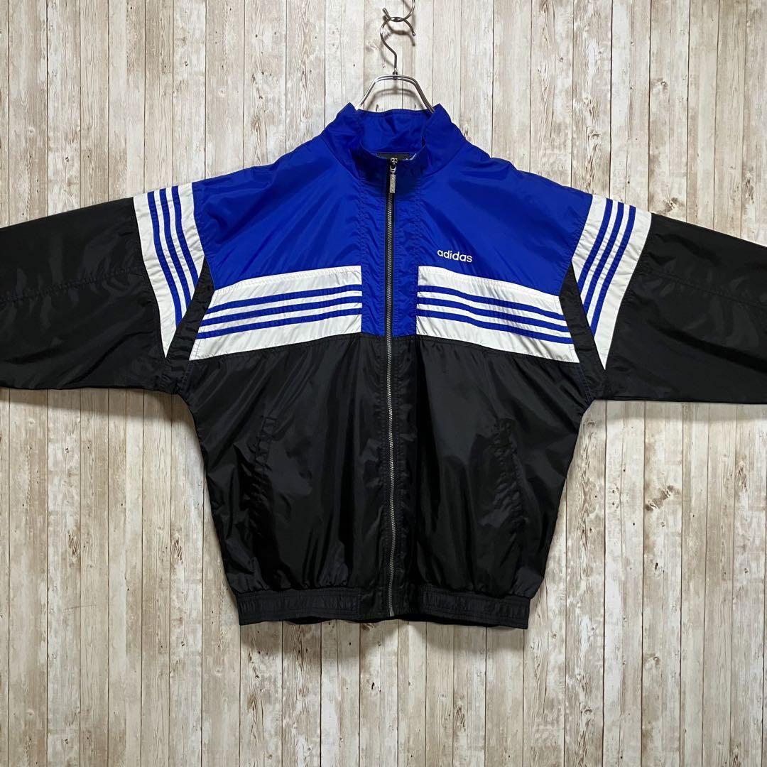 463【90s-00s】adidas ナイロンジャケット　マルチカラー　刺繍L