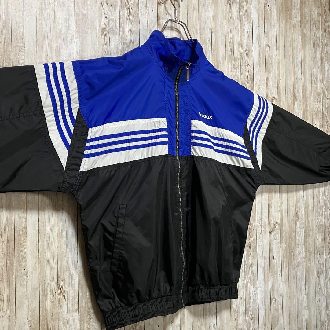 463【90s-00s】adidas ナイロンジャケット　マルチカラー　刺繍L