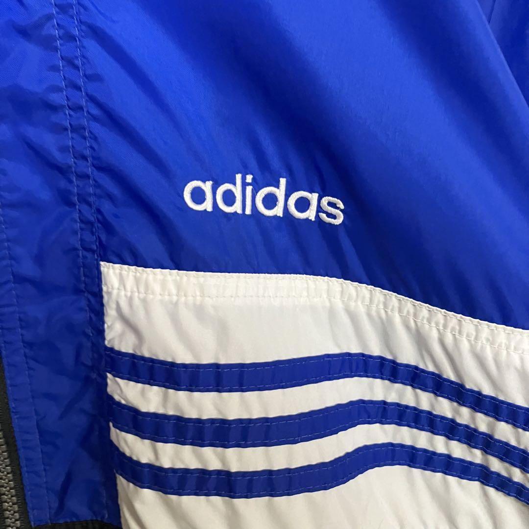 463【90s-00s】adidas ナイロンジャケット　マルチカラー　刺繍L